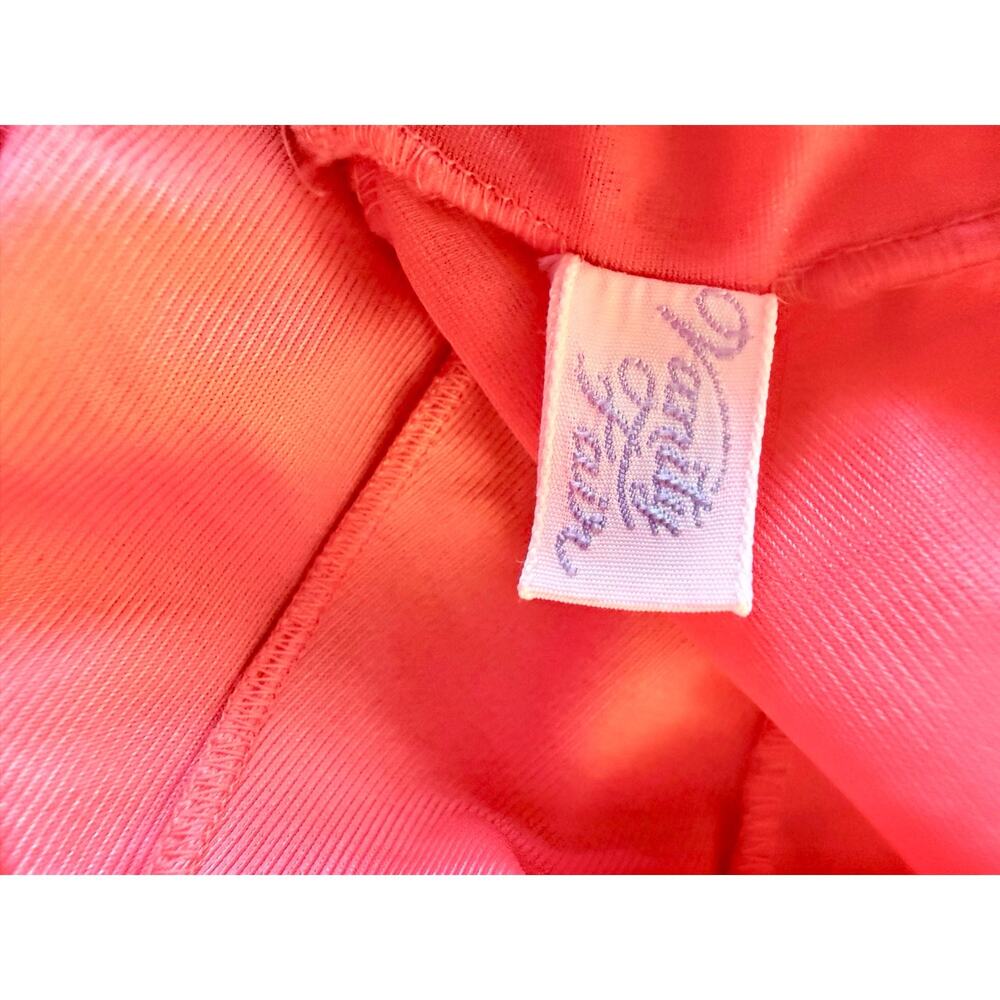Vintage Vanity Fair 1970s Coral Pink Nylon Slip Lace Bodice Hem Size 32 - Picture 13 of 16